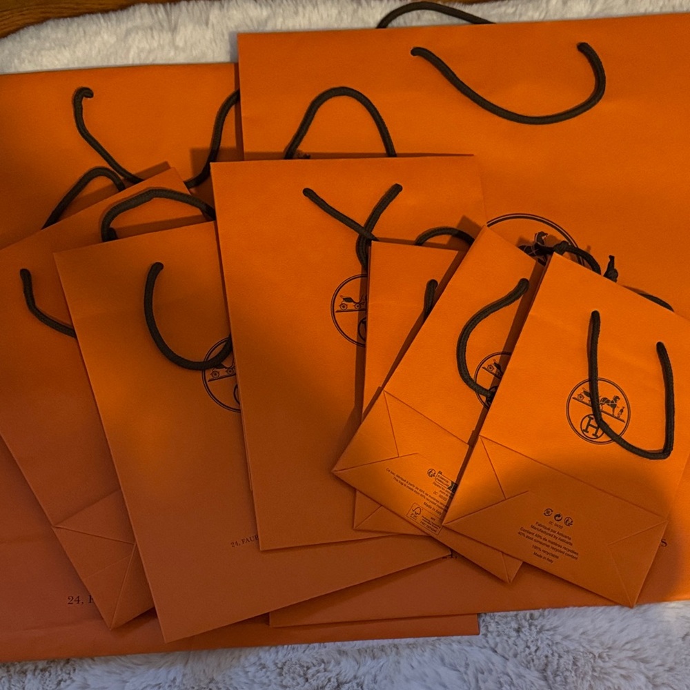 Hermes Shopping Bags (Set of 9 different sizes)